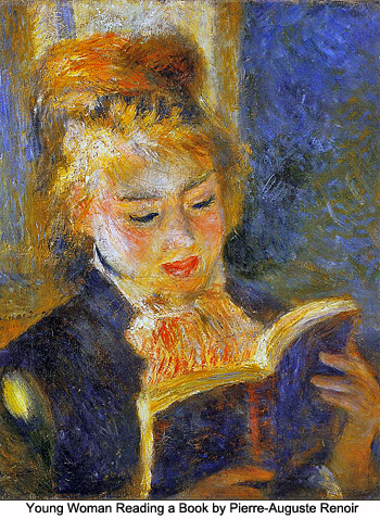 Young Woman Reading a Book by Pierre-Auguste Renoir